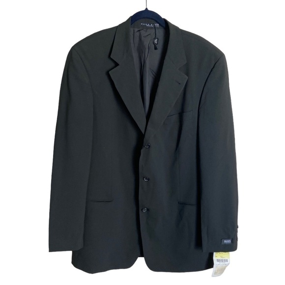 Men! NWT Hugo Boss Einstein Omega Wool Blazer Sports Coat Jacket Dark size 44T - Picture 1 of 8